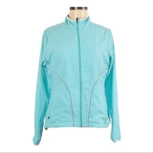 Lucy Aqua Vented Track Windbreaker Lightweight Jacket Size M